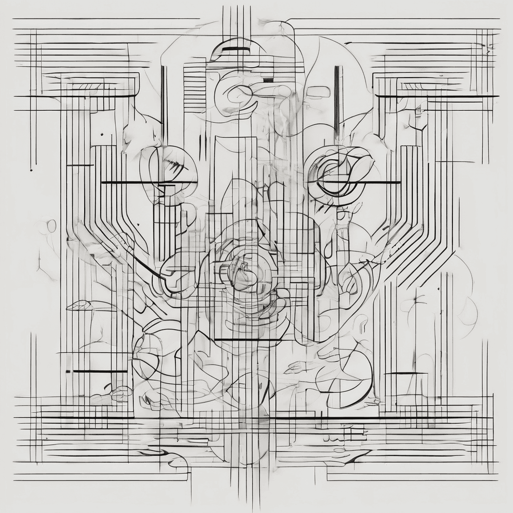Minimalist abstract bauhaus line art