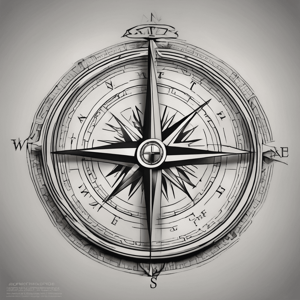 Compass pointing to true north and above true north is a Christian cross and somewhere have it integrated smoothly with John 14:6