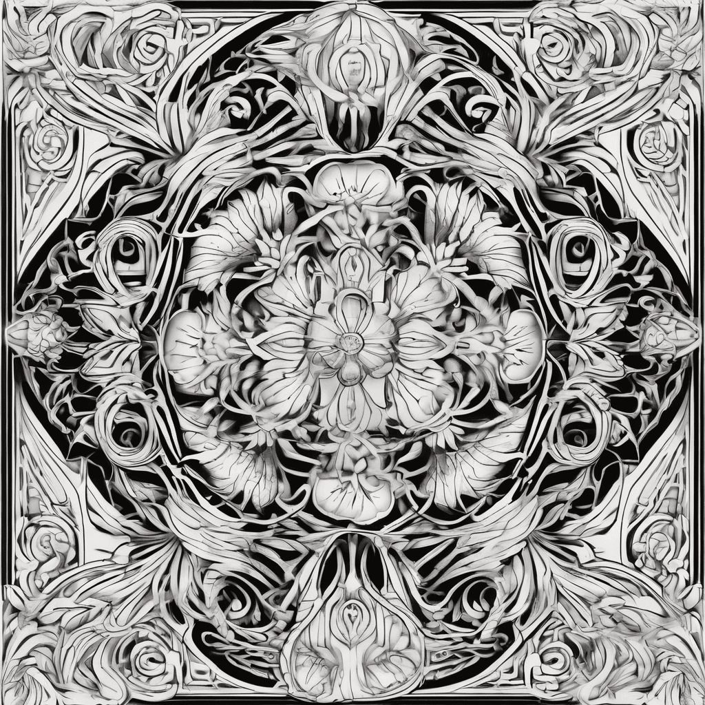 original ornamentak filigree design outline for