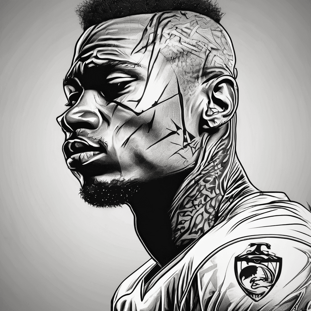 Line silhouette art of the football player Lamine Yamal