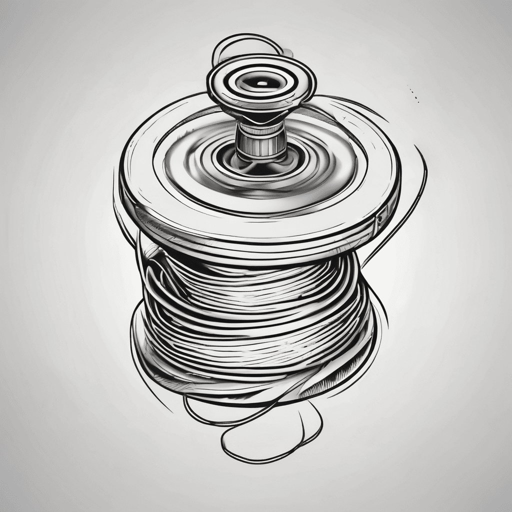 A 3d modern yoyo with the string going wrapping around the arm