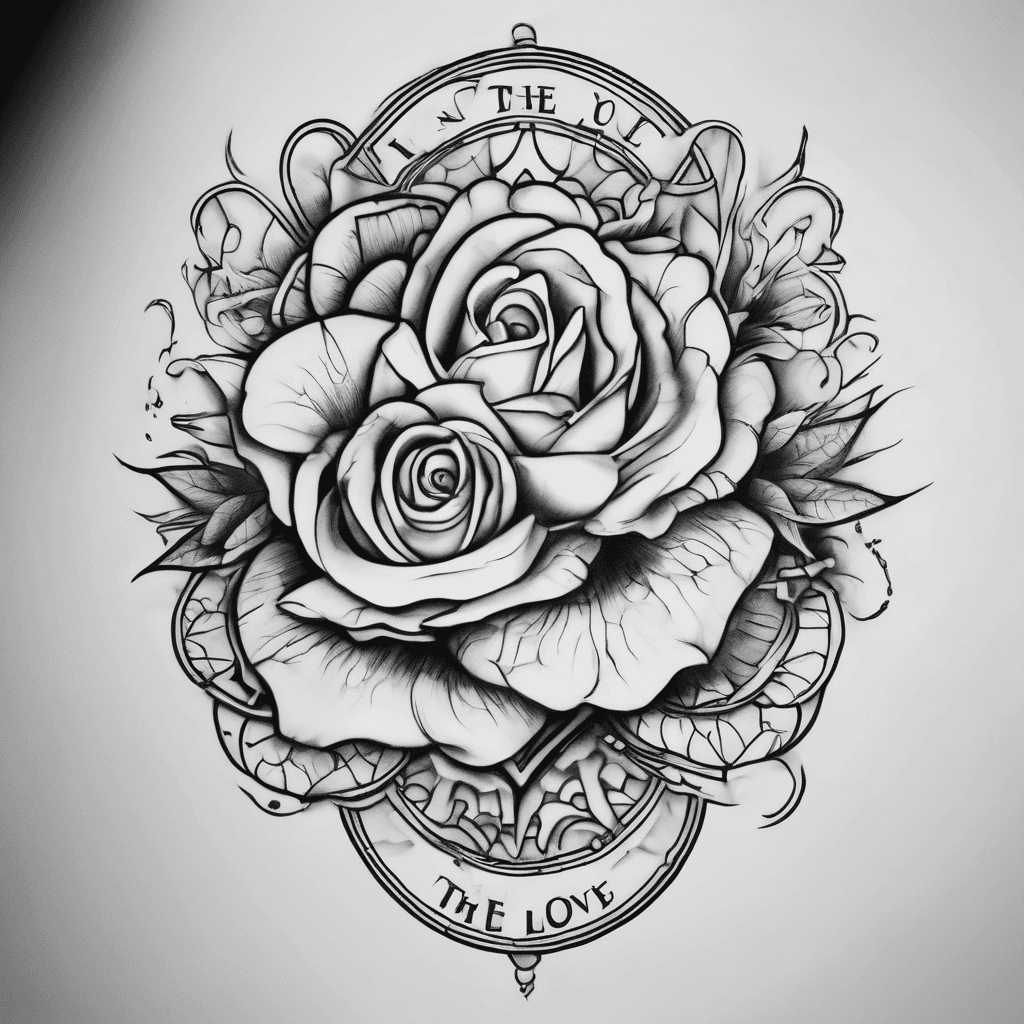 tattoo designs and lettering with the sentence "And in the end, the love you take is equal to the love you make"