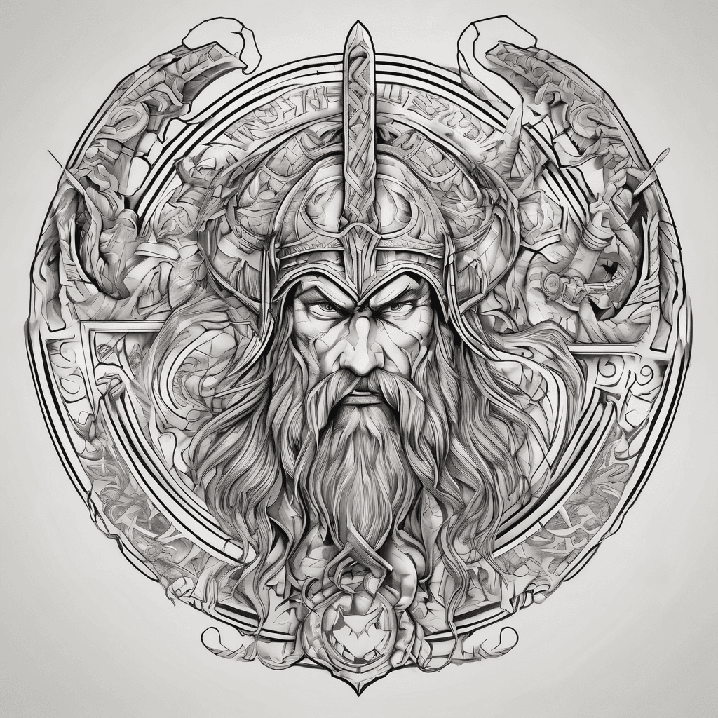 Valhalla in worlds alight curved nice bold tattoo viking style writing
