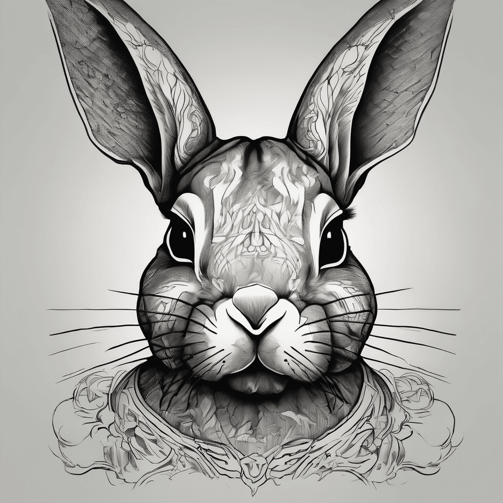 artist schinako moriyama rabbit front view running black smoke