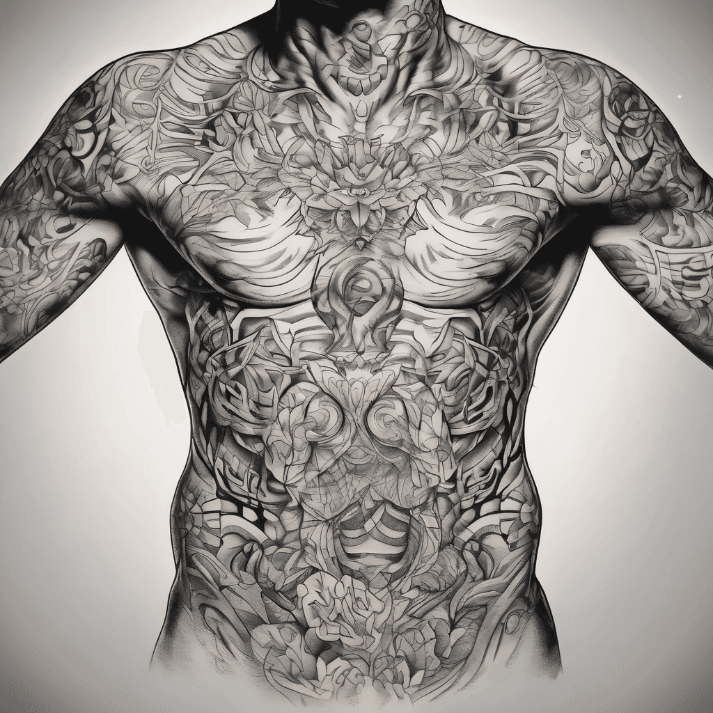 neck and chest tattoo