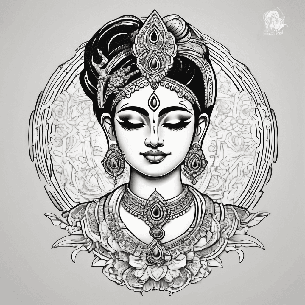 I want a Krishna related tatto with bow on the back of my neck