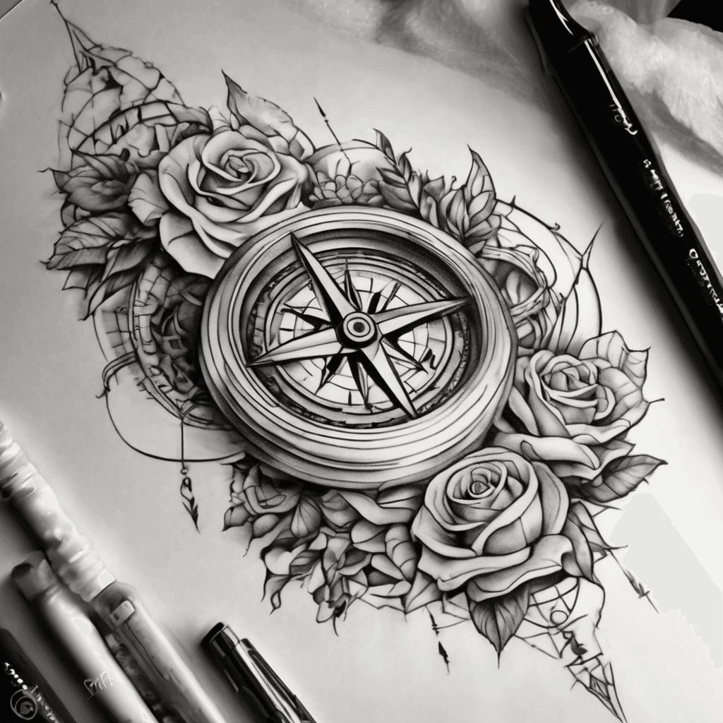 Forearm tattoo “no matter what, no matter where” with an infinity sign and with a compass included