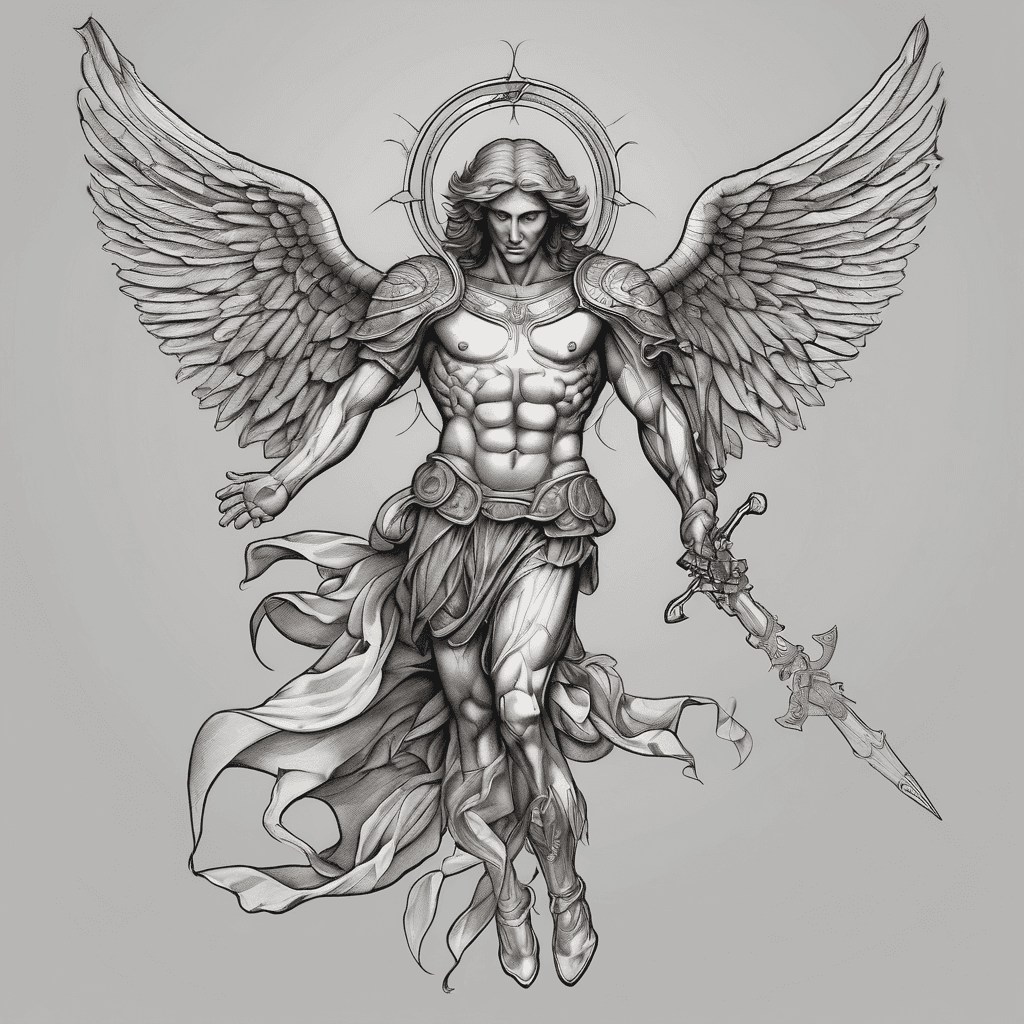 Archangel Michael and Satan