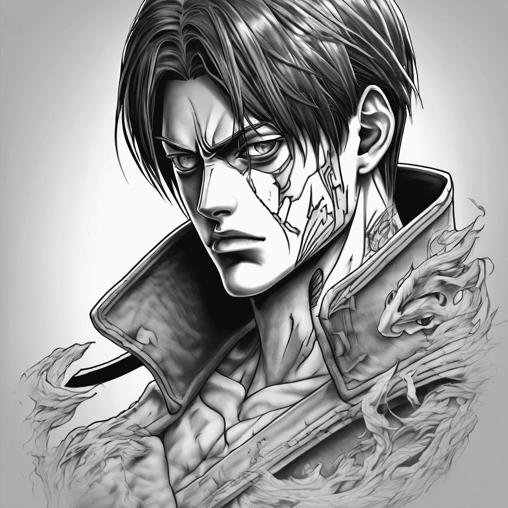 Levi from attack on titan in battle with the beast titan, with the words “I let the blade do the talking, so my tongue became iron”