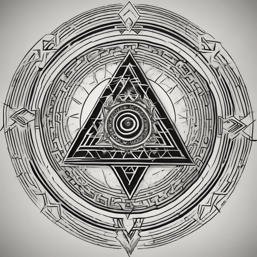 Sri Yantra sacred geometric symbol on upper arm
