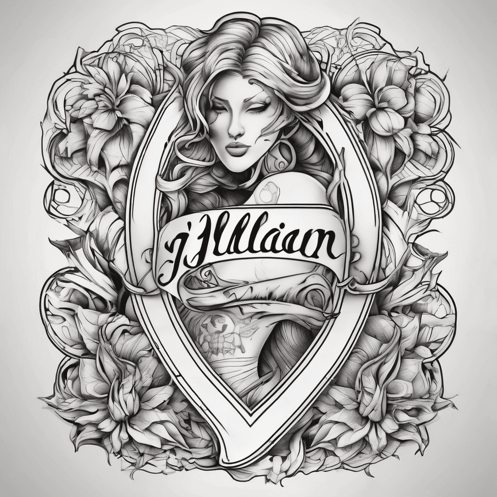 A beautiful tattoo design featuring the name "Jillian " in elegant lettering
