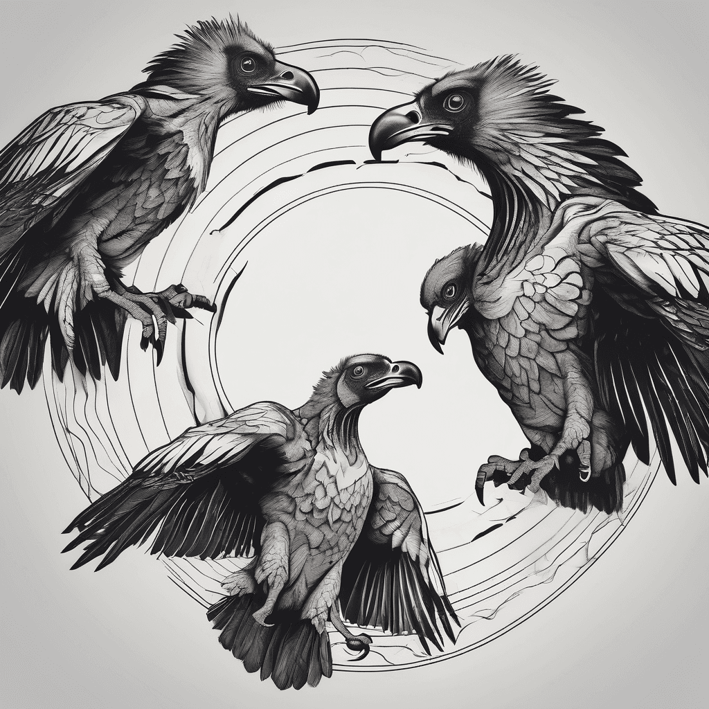 Four vultures circling a black hole