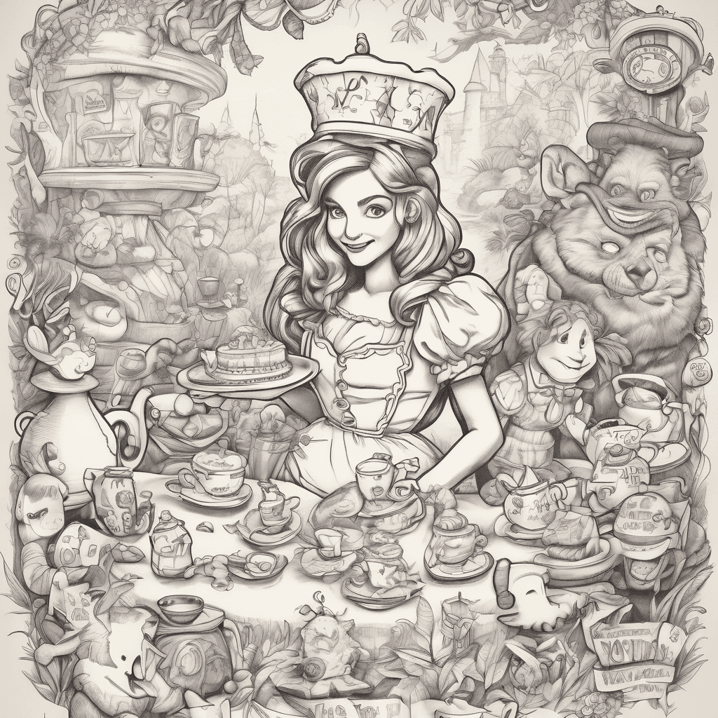"Mad Hatter’s Tea Party" Invitation — A whimsical, colorful design featuring Alice in Wonderland elements. A Princess-Themed Storyboard — A visual layout featuring all the princesses in a new crossover adventure. A Toy Story Birthday Poster — A vibrant design featuring Woody, Buzz, and the gang. A "Jungle Adventure" Itinerary — A fun, Tarzan-inspired travel or event plan set in the deep jungle. An Aladdin-Inspired Magic Carpet Poster — A mystical "A Whole New World" themed design with Agrabah in the background.