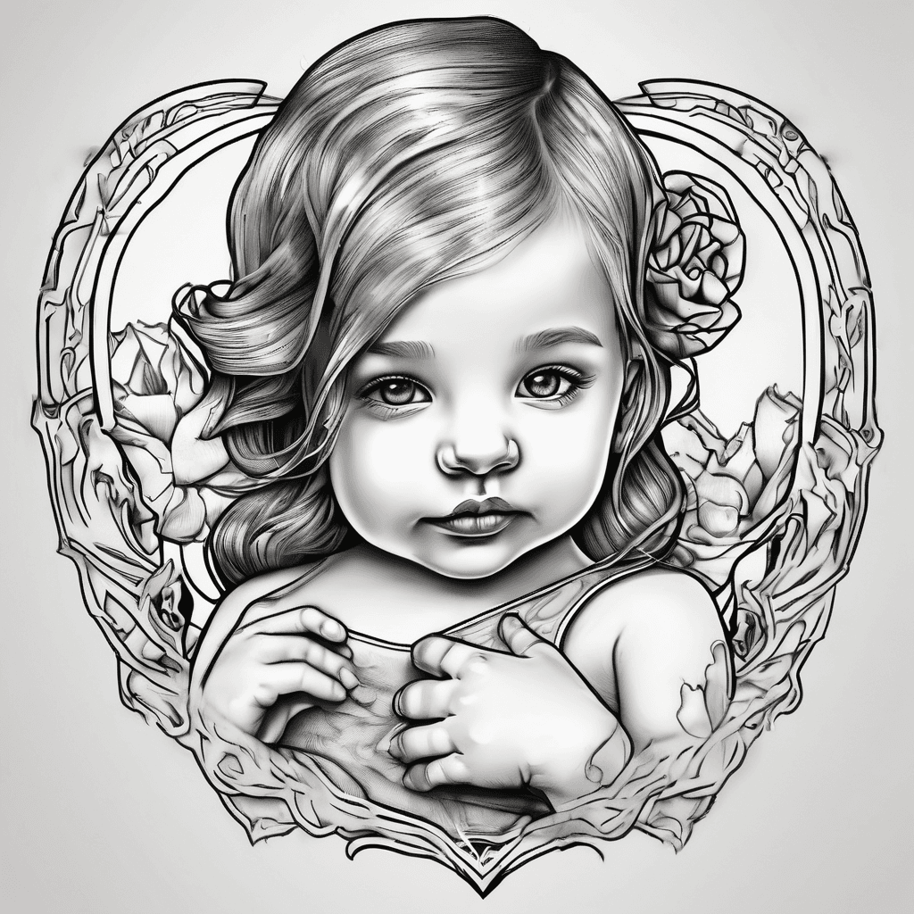 Rylie Elaine with a heart for a baby girl tattoo