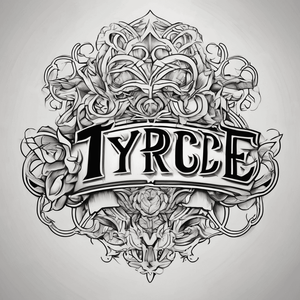 A beautiful tattoo design featuring the name "Tyrice" in elegant lettering
