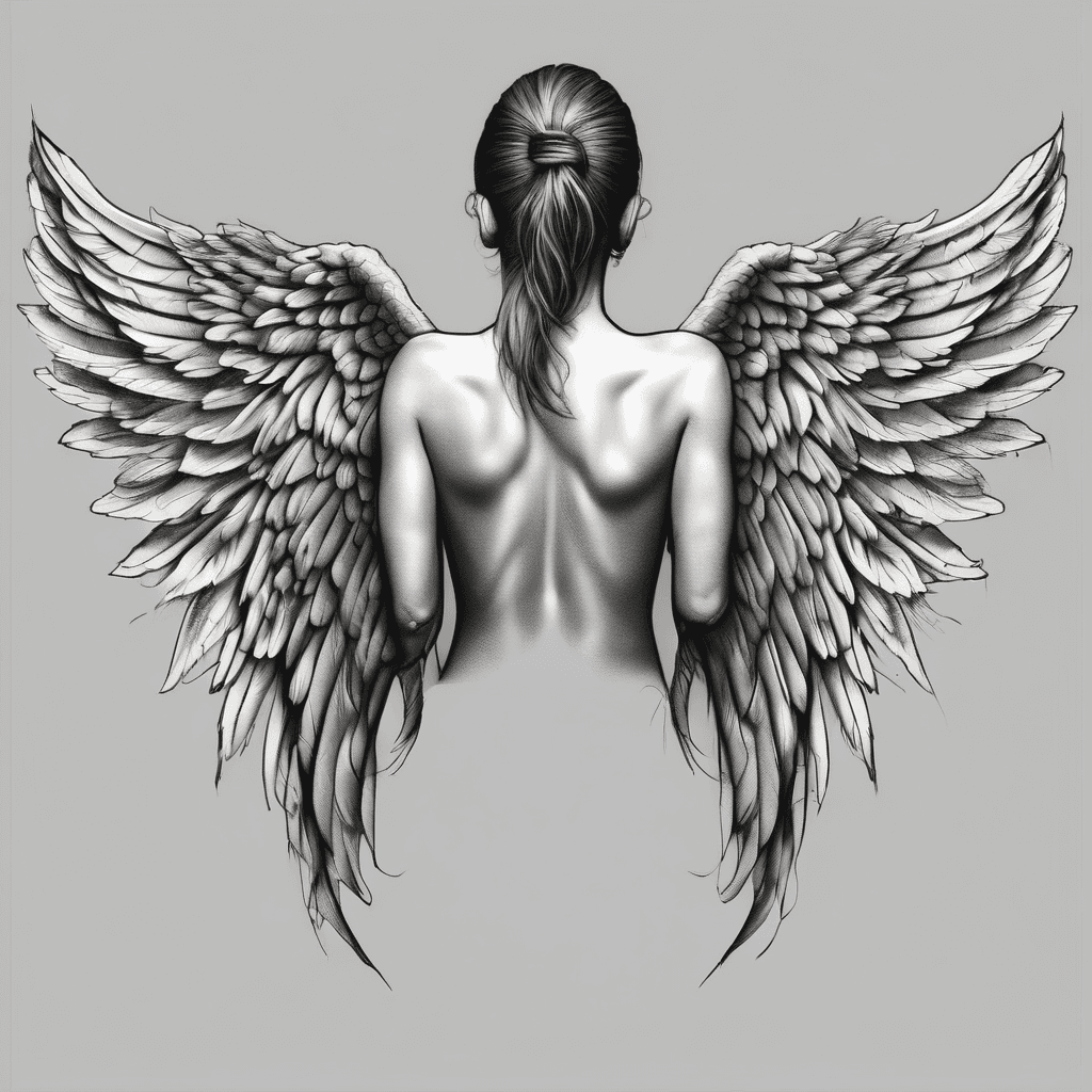 Angel wings coming from back