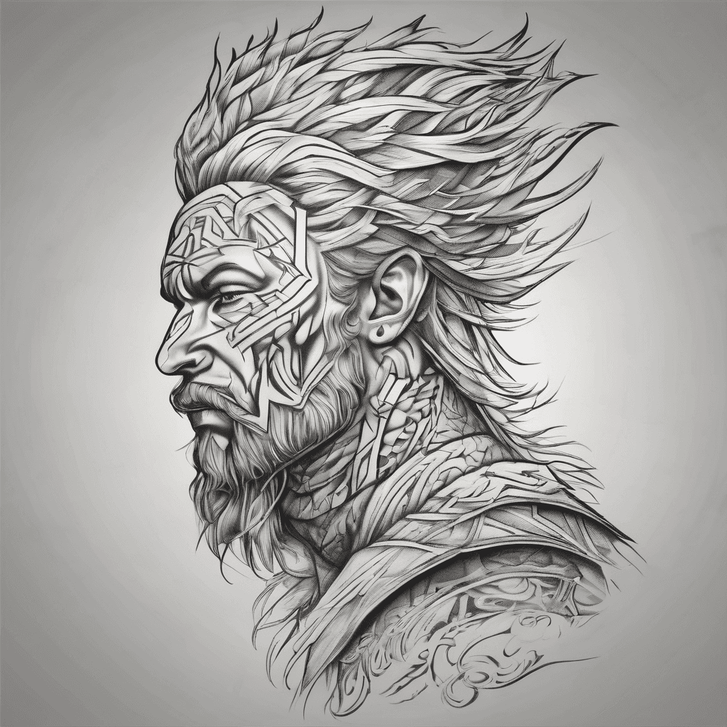 Drawing of that resembles the meaning of the name Dustin meaning Brave Fighter