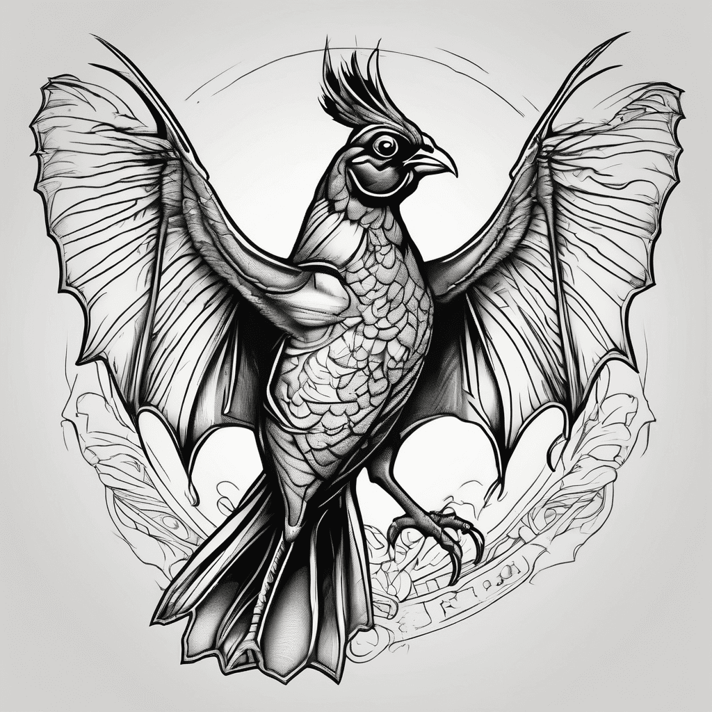 Realistic pheasant dressed as a bat for Halloween