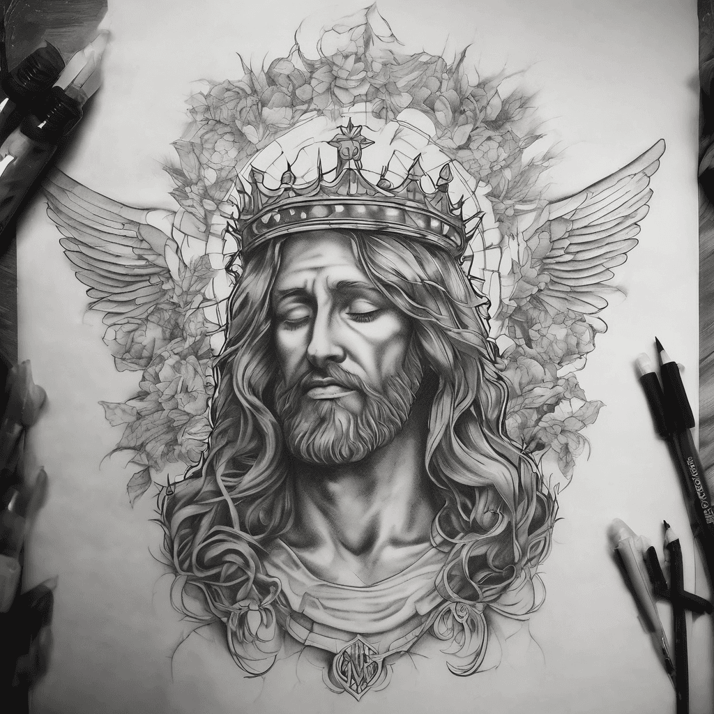 Make a fineline danity tattoo based off the lyrics in the song “Christ Our King” by Red Worship… the specific lyrics “if the angels won’t stop singing why would I? If the elders won’t stop kneeling why would I? If creation won’t stop praising why would I?”