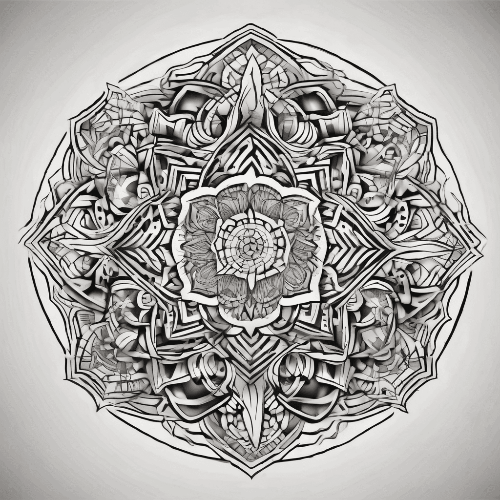 mandala geometric tattoo design for hand