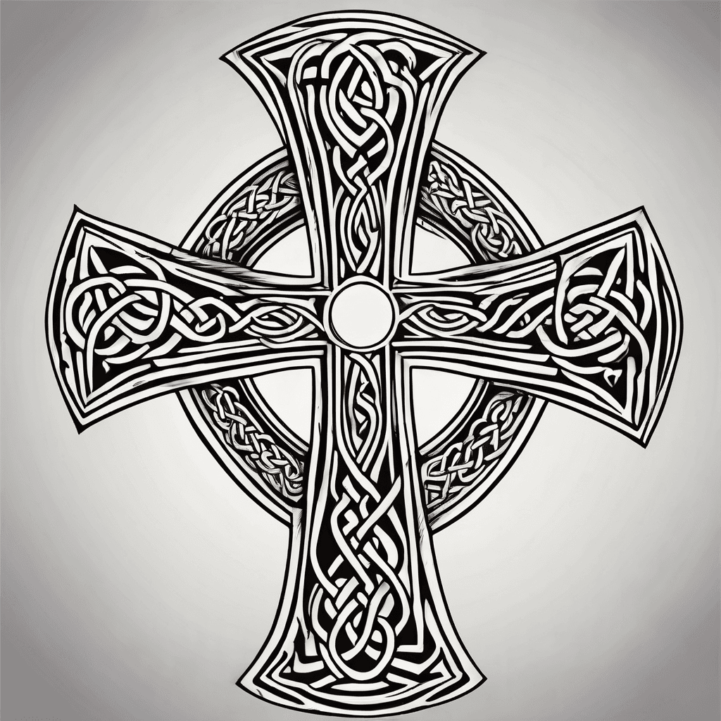 celtic cross with the inscription 'ni neart go cur le cheile/