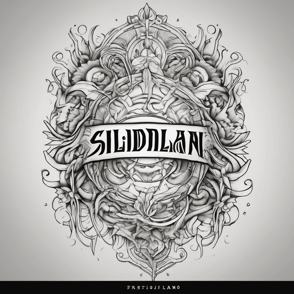 A beautiful tattoo design featuring the name "Sildjian" in elegant lettering