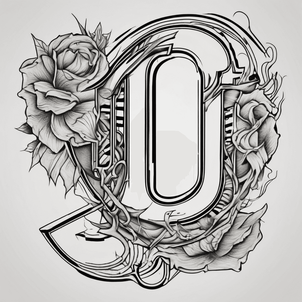 minimalist tattoo with intertwined letters A J S G