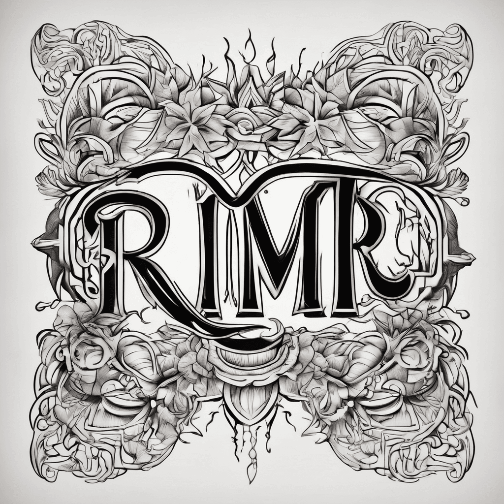 A beautiful tattoo design featuring the name "Rimi" in elegant lettering