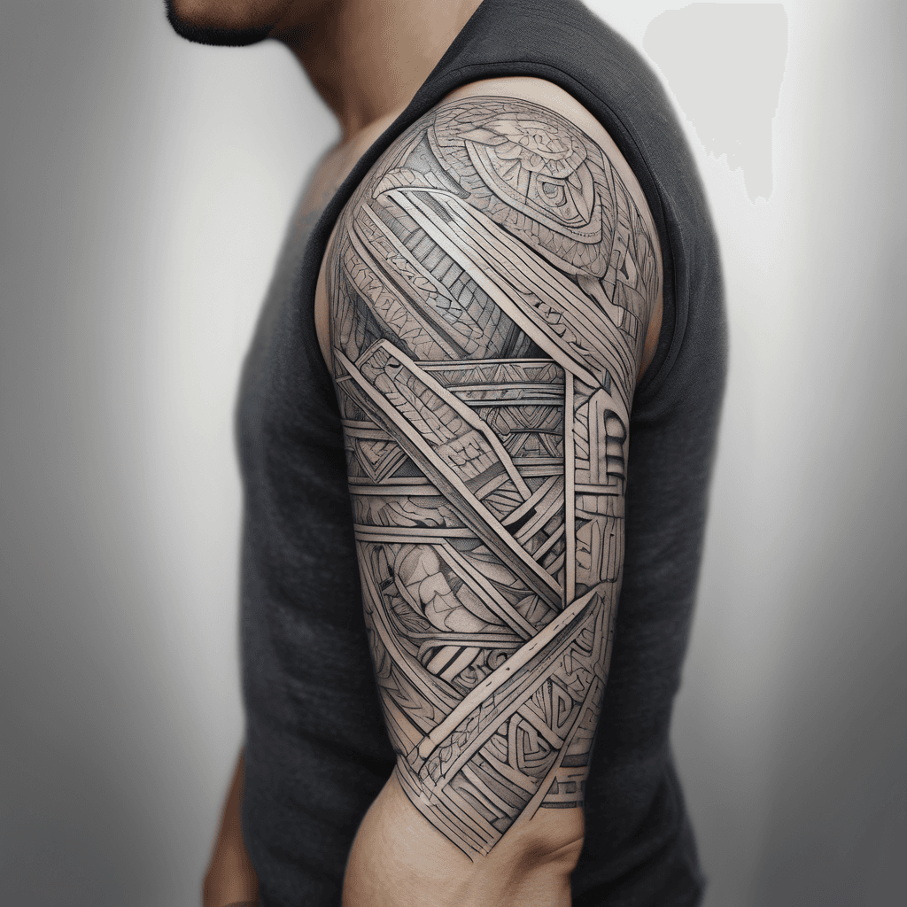 Marquesas style 3/4 arm sleeve tattoo. Tattoo should end 4-5cm below the elbow.