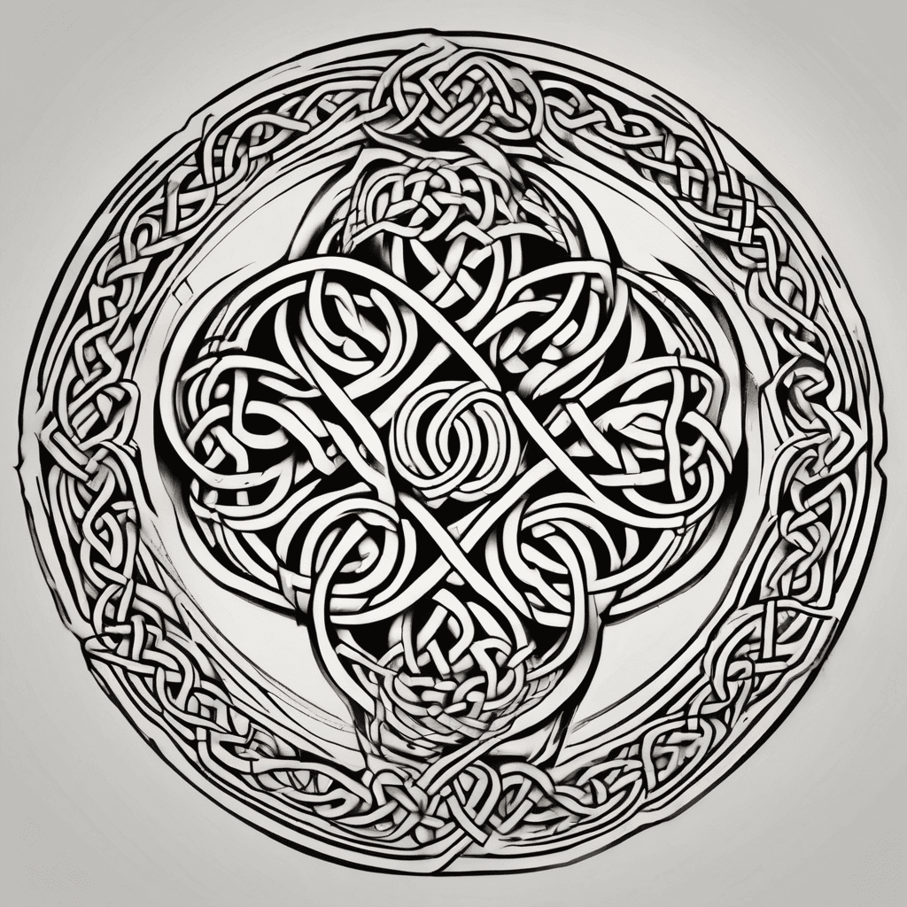 Celtic knot with geometric patterns