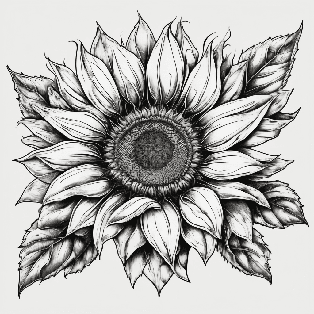 sunflower tattoo on upper right chest