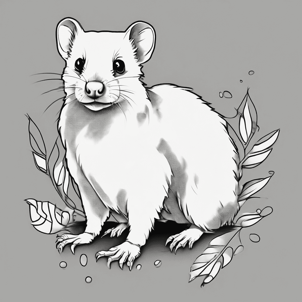 generate a tattoo stencil including hamster paw prints, ferret paw prints , parakeet feet and dog paw prints