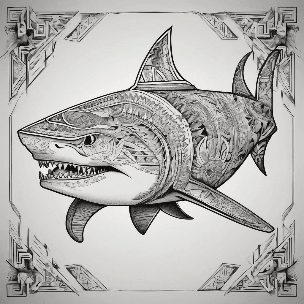 Aztec styled bull shark