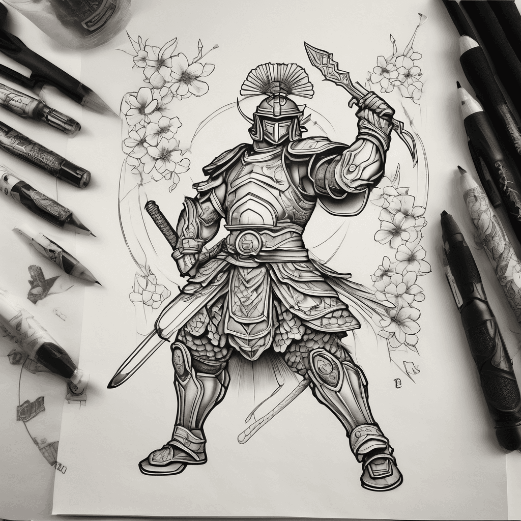 writing hyper-specific prompts that describe the warrior's pose, traditional armor, and background elements like cherry blossoms or Mount Fuji.