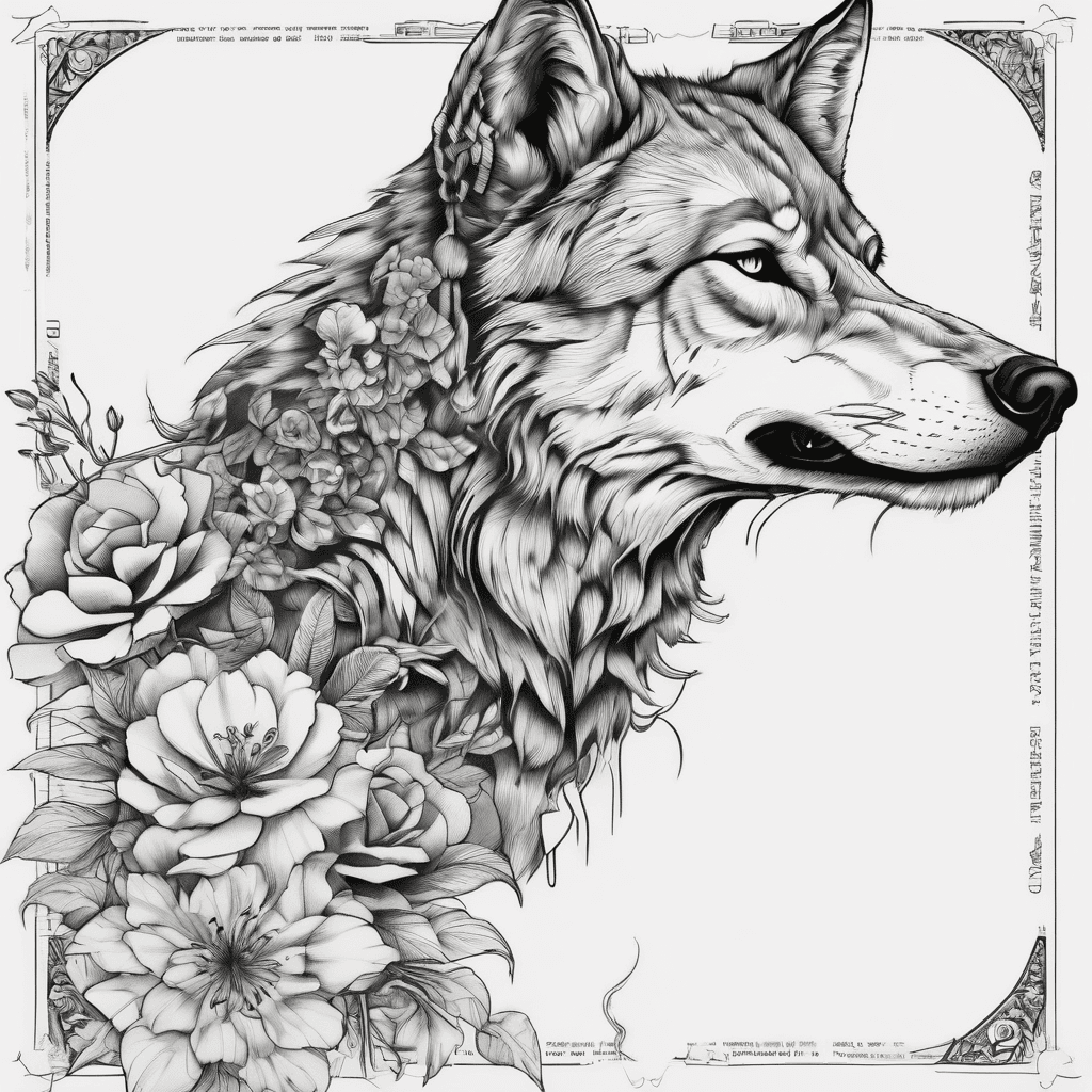 Spinal with a book, flowers and wolf