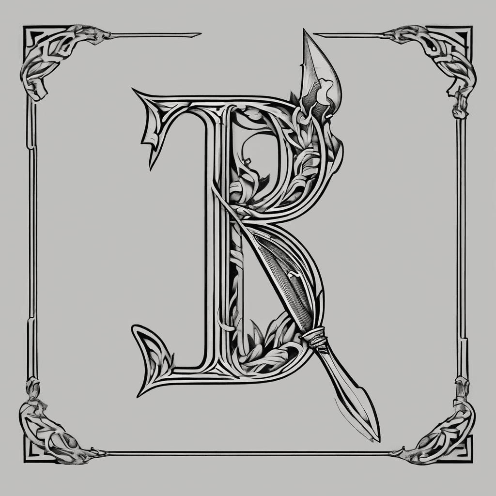 Small, letter B with a dagger incorporated. It's going to be on the side of my wrist
