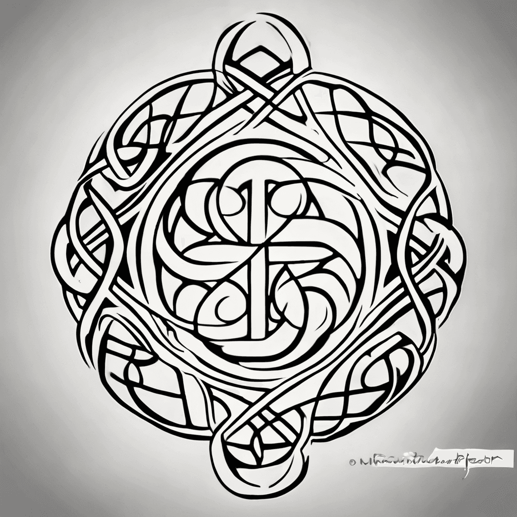 Scottish gaelic knot or spiral with the word surrender or let go to be placed in forearm. Inspirational reminder