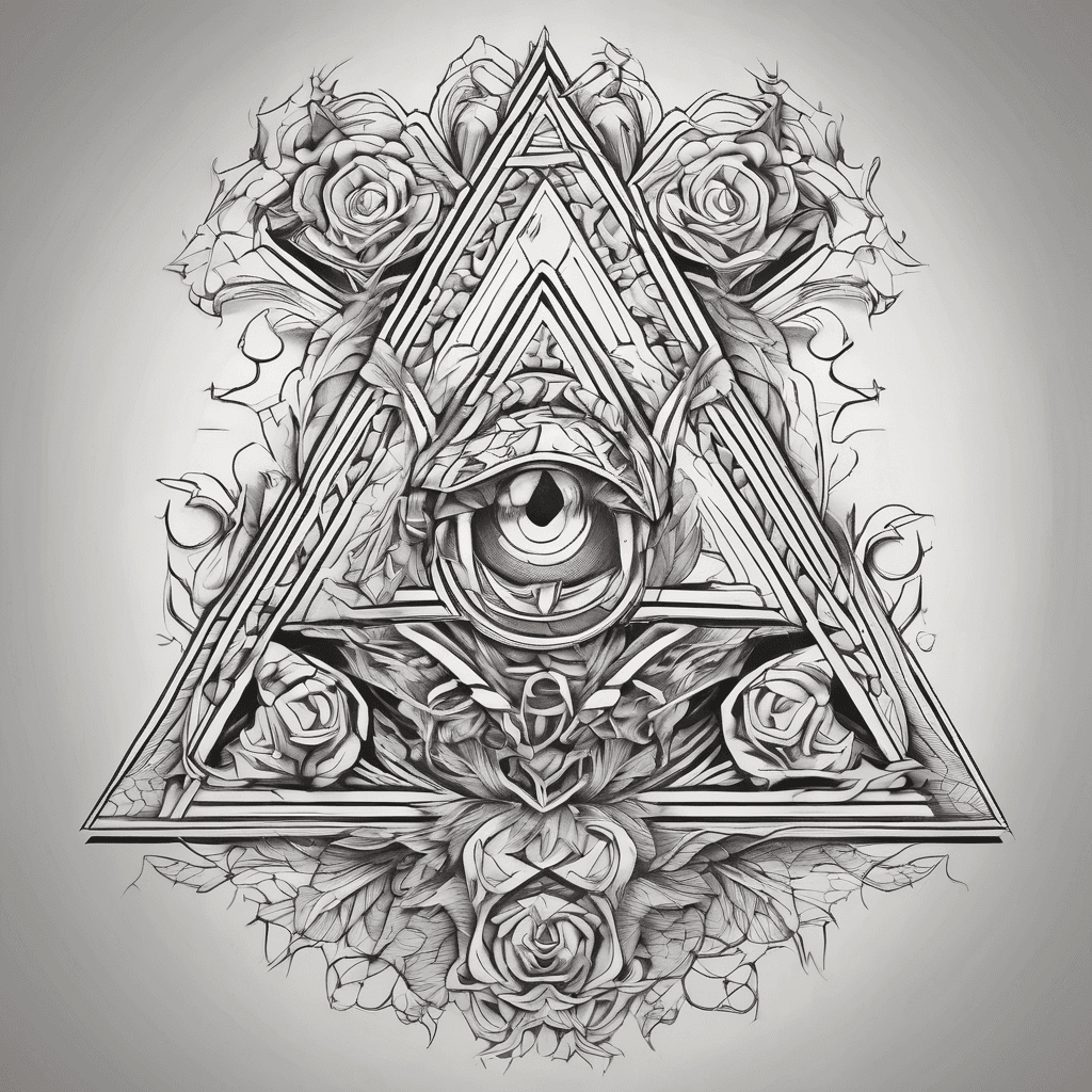 Triangular design starting at the bottom of the neck on the back. Biblical