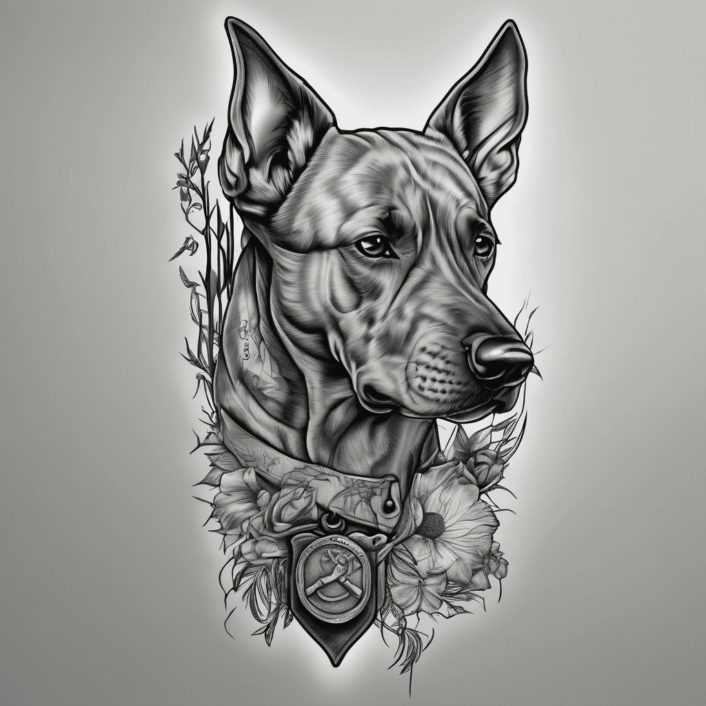 Full left arm sleve paying tribute to Scottish heritage and dog tags