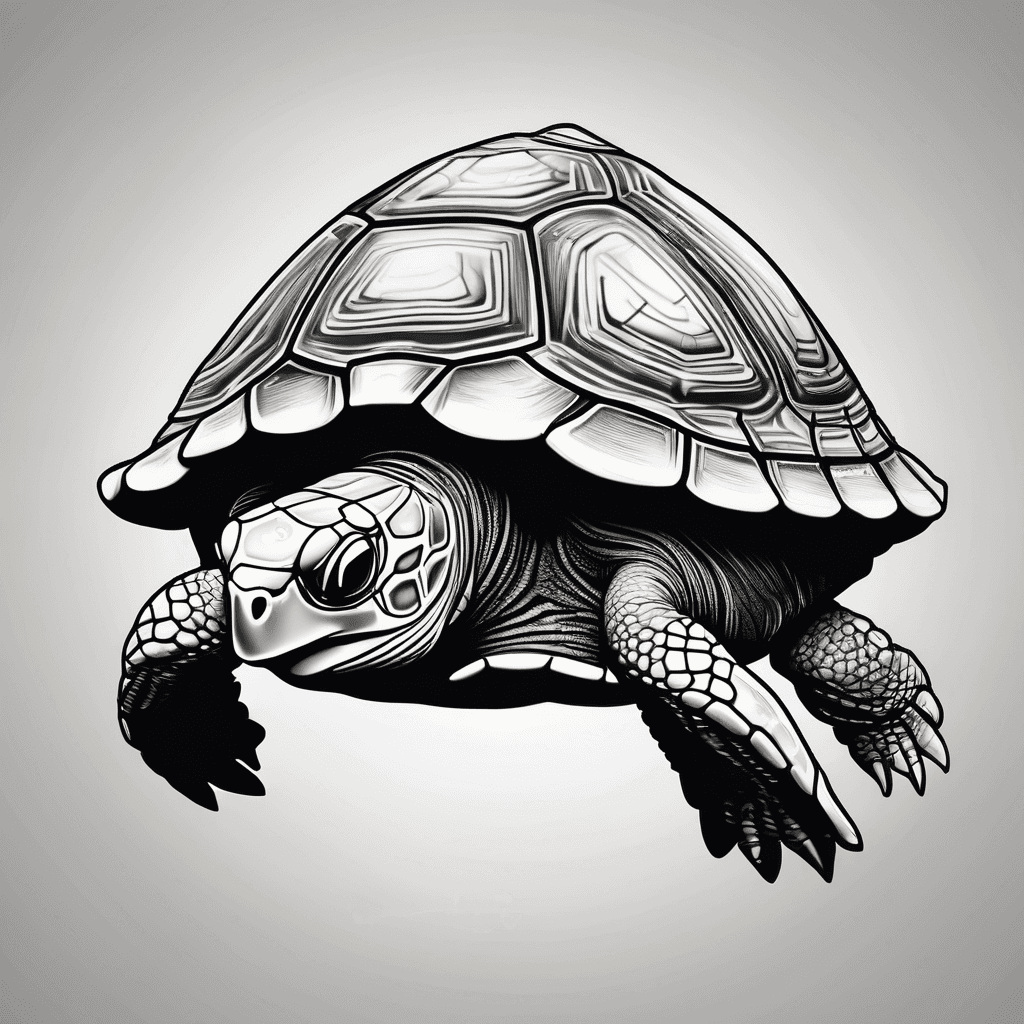 A fine line cartoonish penis taking a bite out of a turtle with a solid white background