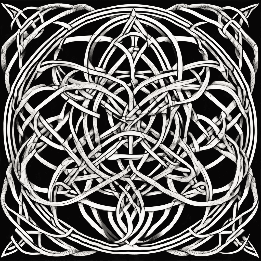 Celtic knot with geometric patterns