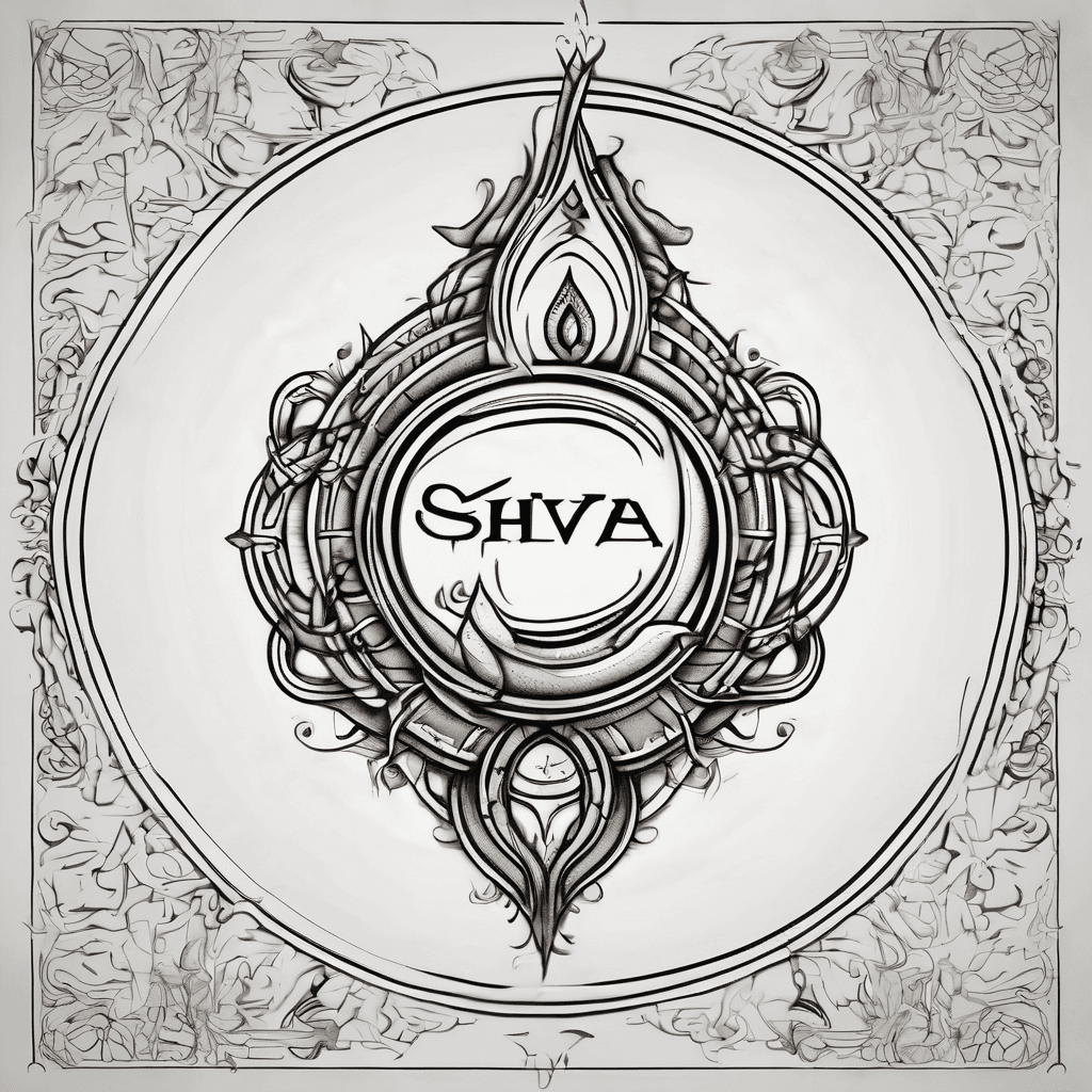 A beautiful tattoo design featuring the name "ShivA" in elegant lettering