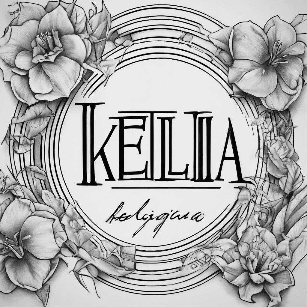 Design for the name "Keila" written in elegant, classic font. Its the name of my daughter