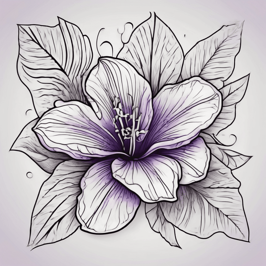 Violet flower with name Violet in cursive