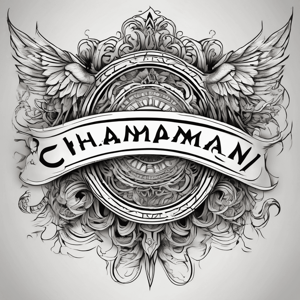 A beautiful tattoo design featuring the name "Chapman" in elegant lettering