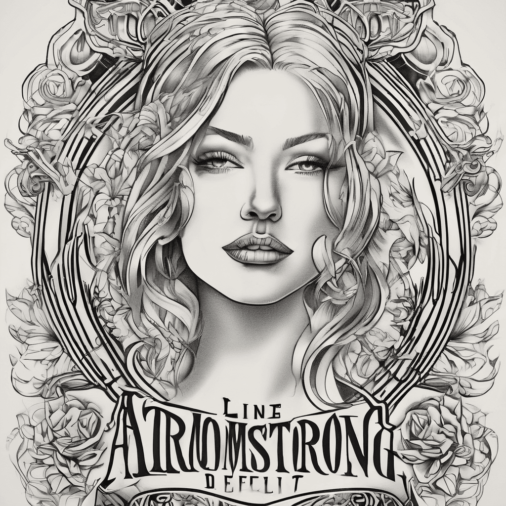 A beautiful tattoo design featuring the name "Armstrong " in elegant lettering