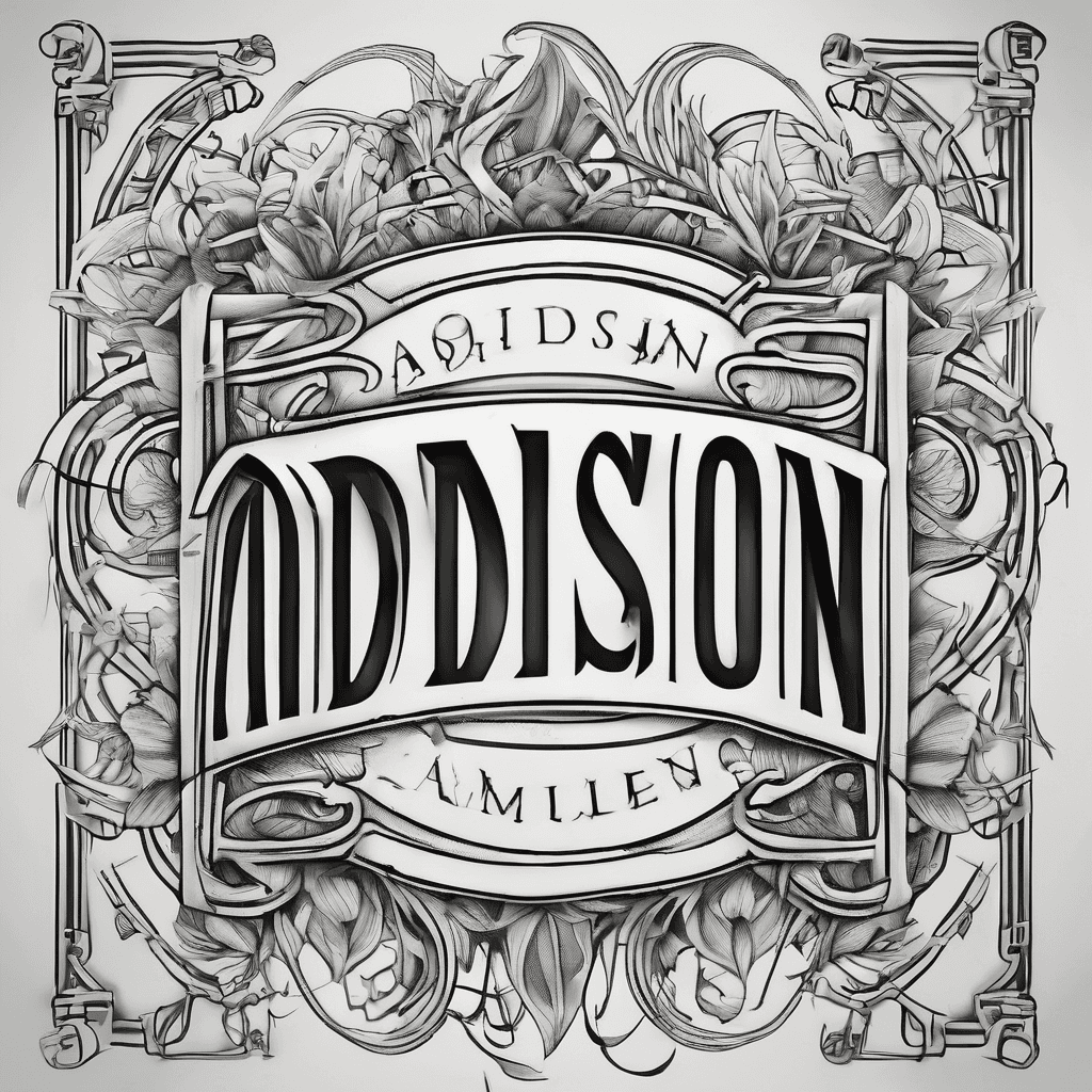 Combine the name Addison into a single image all letter combine