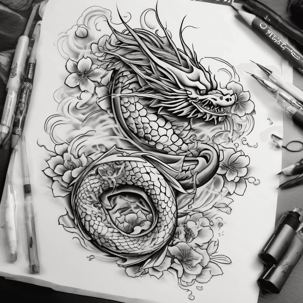 A beautiful tattoo design featuring the name "Ash" in elegant lettering