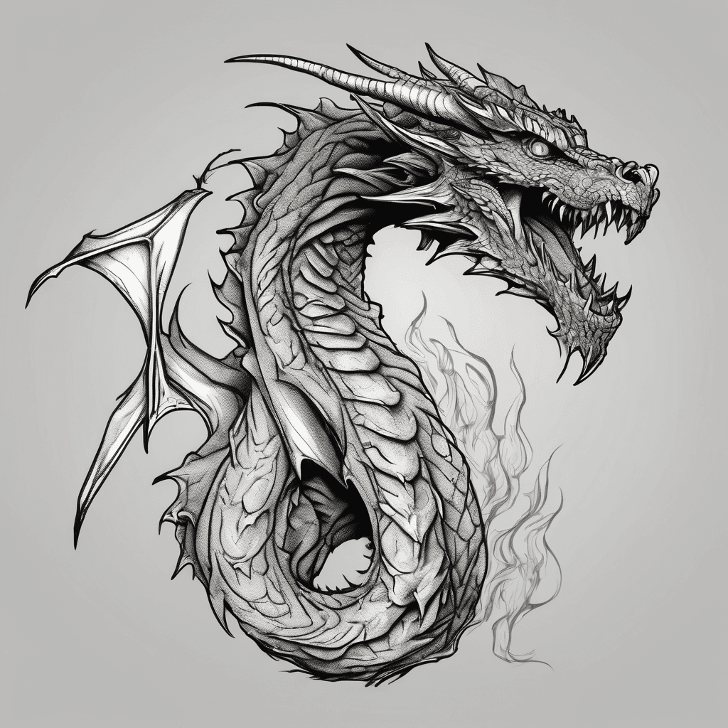 Realistic Smaug dragon fire breathing climbing, mean looking