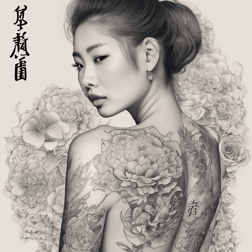A beautiful tattoo design featuring the name "金的 乌切丘库 恩科辛吉菲莱" in elegant lettering